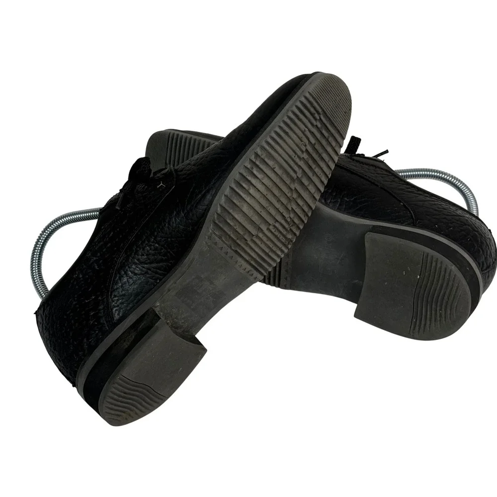 TOTO Mens‎ Black Pebbled Leather Elevator Shoes Derby Lace Up H335081 Size 8